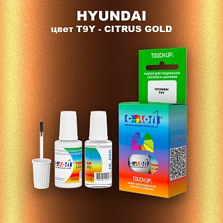 Краска для сколов во флаконе с кисточкой HYUNDAI, цвет T9Y - CITRUS GOLD