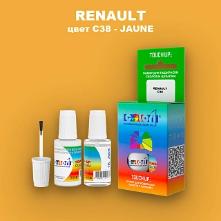 Краска для сколов во флаконе с кисточкой RENAULT, цвет C38 - JAUNE