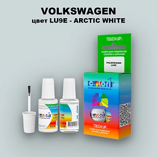 Краска для сколов во флаконе с кисточкой VOLKSWAGEN, цвет LU9E - ARCTIC WHITE