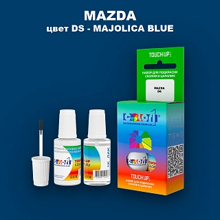 Краска для сколов во флаконе с кисточкой MAZDA, цвет DS - MAJOLICA BLUE