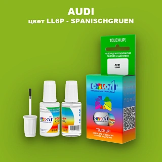 Краска для сколов во флаконе с кисточкой AUDI, цвет LL6P - SPANISCHGRUEN