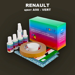 Ремкомплект для ремонта глубоких сколов и царапин RENAULT, цвет A98 - VERT MAT (M)