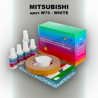 Ремкомплект для ремонта глубоких сколов и царапин MITSUBISHI, цвет W76 - WHITE