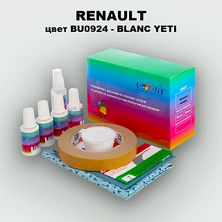 Ремкомплект для ремонта глубоких сколов и царапин RENAULT, цвет BU0924 - BLANC YETI