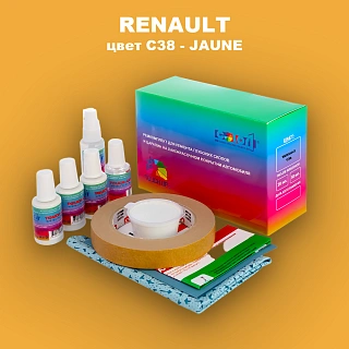 Ремкомплект для ремонта глубоких сколов и царапин RENAULT, цвет C38 - JAUNE