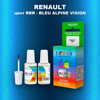 Краска для сколов во флаконе с кисточкой RENAULT, цвет RRR - BLEU ALPINE VISION