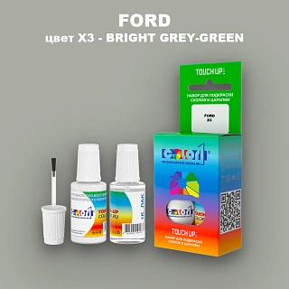 Краска для сколов во флаконе с кисточкой FORD, цвет X3 - BRIGHT GREY-GREEN