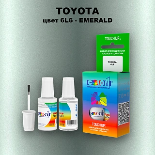 Краска для сколов во флаконе с кисточкой TOYOTA, цвет 6L6 - EMERALD