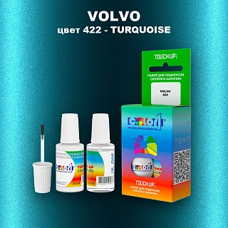 Краска для сколов во флаконе с кисточкой VOLVO, цвет 422 - TURQUOISE