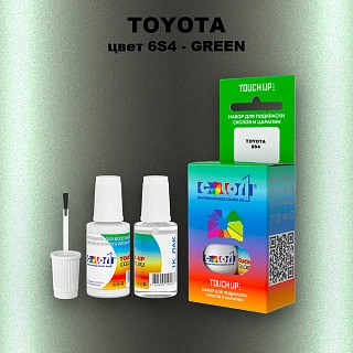 Краска для сколов во флаконе с кисточкой TOYOTA, цвет 6S4 - GREEN