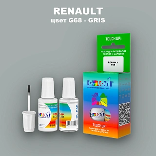 Краска для сколов во флаконе с кисточкой RENAULT, цвет G68 - GRIS
