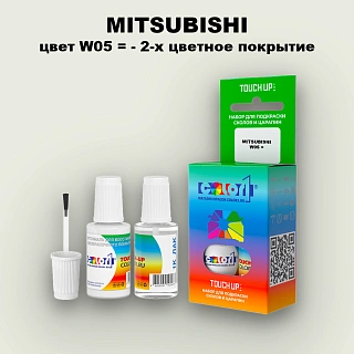 Краска для сколов во флаконе с кисточкой MITSUBISHI, цвет W05 - 2-х цветное покрытие