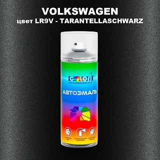Аэрозольная краска VOLKSWAGEN, цвет LR9V - TARANTELLASCHWARZ