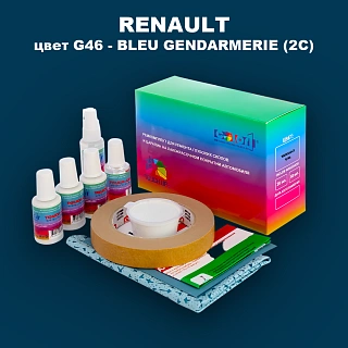 Ремкомплект для ремонта глубоких сколов и царапин RENAULT, цвет G46 - BLEU GENDARMERIE (2C)