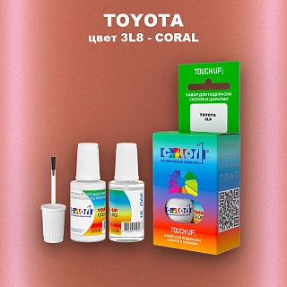 Краска для сколов во флаконе с кисточкой TOYOTA, цвет 3L8 - CORAL