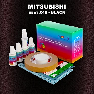 Ремкомплект для ремонта глубоких сколов и царапин MITSUBISHI, цвет X40 - BLACK