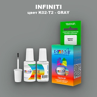 Краска для сколов во флаконе с кисточкой INFINITI, цвет K02-T2 - GRAY
