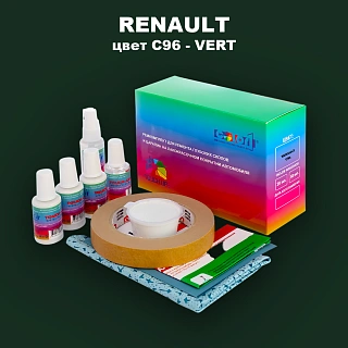 Ремкомплект для ремонта глубоких сколов и царапин RENAULT, цвет C96 - VERT