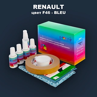 Ремкомплект для ремонта глубоких сколов и царапин RENAULT, цвет F46 - BLEU (2C)