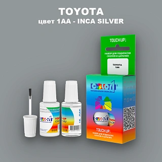 Краска для сколов во флаконе с кисточкой TOYOTA, цвет 1AA - INCA SILVER
