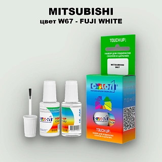 Краска для сколов во флаконе с кисточкой MITSUBISHI, цвет W67 - FUJI WHITE