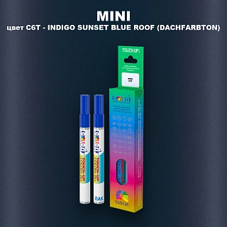 Маркер с краской MINI, цвет C6T - INDIGO SUNSET BLUE ROOF (DACHFARBTON)