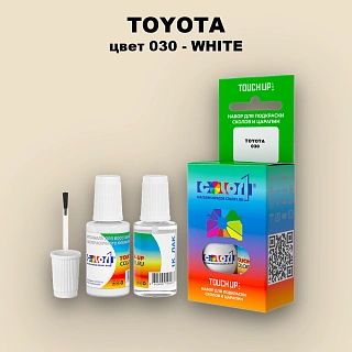 Краска для сколов во флаконе с кисточкой TOYOTA, цвет 030 - WHITE