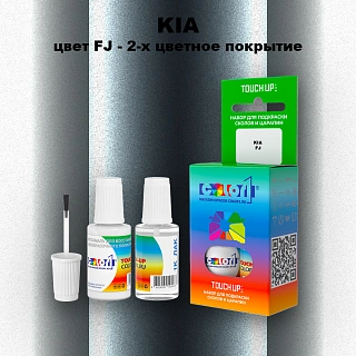 Краска для сколов во флаконе с кисточкой KIA, цвет FJ - 2-х цветное покрытие