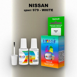 Краска для сколов во флаконе с кисточкой NISSAN, цвет 979 - WHITE