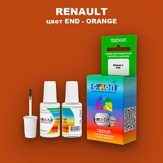 Краска для сколов во флаконе с кисточкой RENAULT, цвет END - ORANGE