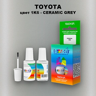 Краска для сколов во флаконе с кисточкой TOYOTA, цвет 1K6 - CERAMIC GREY