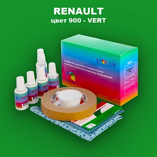 Ремкомплект для ремонта глубоких сколов и царапин RENAULT, цвет 900 - VERT
