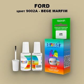 Краска для сколов во флаконе с кисточкой FORD, цвет 9002A - BEGE MARFIM