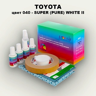 Ремкомплект для ремонта глубоких сколов и царапин TOYOTA, цвет 040 - SUPER (PURE) WHITE II