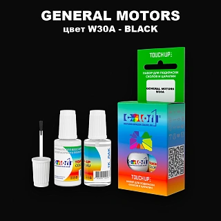 Краска для сколов во флаконе с кисточкой GM, цвет  W30A - BLACK