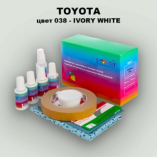 Ремкомплект для ремонта глубоких сколов и царапин TOYOTA, цвет 038 - IVORY WHITE