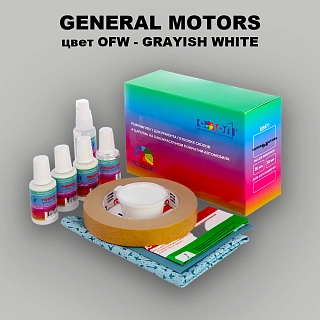 Ремкомплект для ремонта глубоких сколов и царапин GM, цвет OFW - GRAYISHWHITE