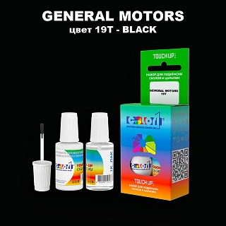 Краска для сколов во флаконе с кисточкой GM, цвет  19T - BLACK
