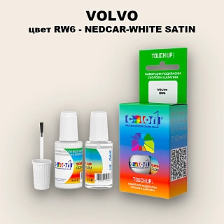 Краска для сколов во флаконе с кисточкой VOLVO, цвет RW6 - NEDCAR-WHITE SATIN