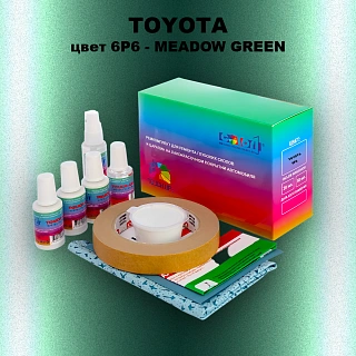 Ремкомплект для ремонта глубоких сколов и царапин TOYOTA, цвет 6P6 - MEADOW GREEN