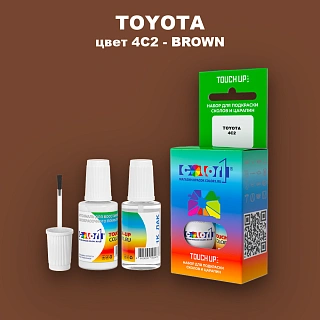 Краска для сколов во флаконе с кисточкой TOYOTA, цвет 4C2 - BROWN