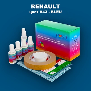 Ремкомплект для ремонта глубоких сколов и царапин RENAULT, цвет A43 - BLEU