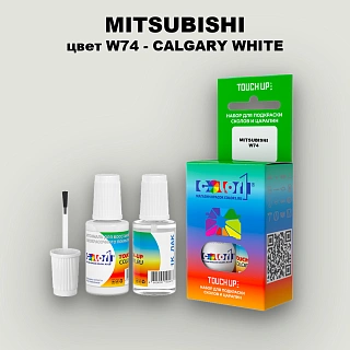 Краска для сколов во флаконе с кисточкой MITSUBISHI, цвет W74 - CALGARY WHITE