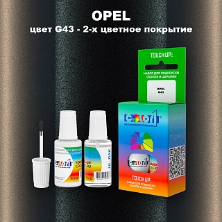 Краска для сколов во флаконе с кисточкой OPEL, цвет G43 - 2-х цветное покрытие