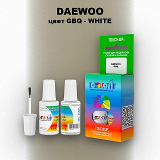 Краска для сколов во флаконе с кисточкой DAEWOO, цвет GBQ - WHITE