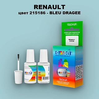 Краска для сколов во флаконе с кисточкой RENAULT, цвет 215186 - BLEU DRAGEE