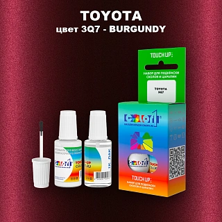 Краска для сколов во флаконе с кисточкой TOYOTA, цвет 3Q7 - BURGUNDY