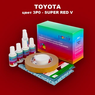 Ремкомплект для ремонта глубоких сколов и царапин TOYOTA, цвет 3P0 - SUPER RED V