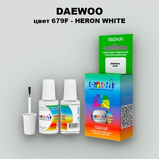 Краска для сколов во флаконе с кисточкой DAEWOO, цвет 679F - HERON WHITE