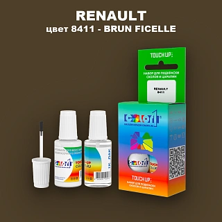 Краска для сколов во флаконе с кисточкой RENAULT, цвет 8411 - BRUN FICELLE